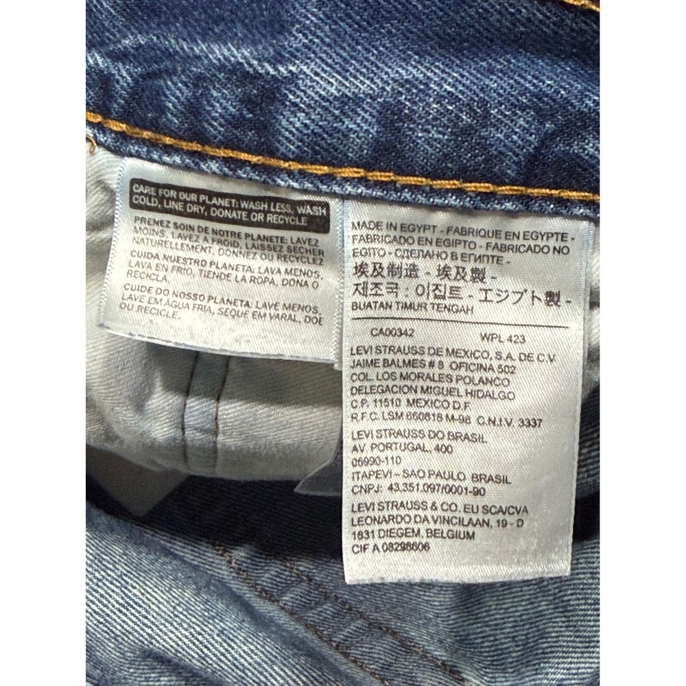 Levis 501 Original Fit Jeans Mens W36 L29 Blue Medium Wash Denim Button Fly Dist - Picture 5 of 15